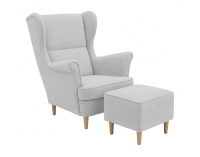 Kreslo (ušiak) Benty - svetlosivá látka Vibe