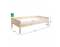 Drevená posteľ s roštom Beny 140 - prírodná