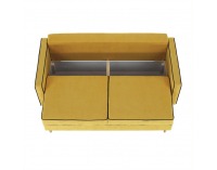 Rozkladacia pohovka s úložným priestorom Bernia - žltá / čierna / buk