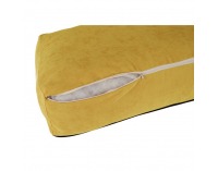 Rozkladacia pohovka s úložným priestorom Bernia - žltá / čierna / buk