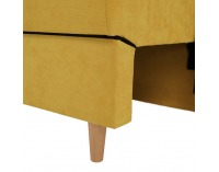 Rozkladacia pohovka s úložným priestorom Bernia - žltá / čierna / buk