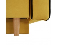 Rozkladacia pohovka s úložným priestorom Bernia - žltá / čierna / buk