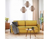 Rozkladacia pohovka s úložným priestorom Bernia - žltá / čierna / buk