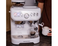 Pákový kávovar Berny - biela / strieborná