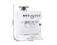 Pákový kávovar Berny - biela / strieborná