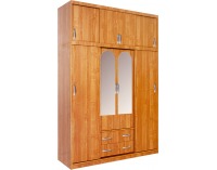 Šatníková skriňa s posuvnými dverami a zrkadlom Bertha 8D - jelša