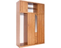 Šatníková skriňa s posuvnými dverami a zrkadlom Bertha 8D - jelša