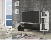 TV stolík Best - biela / čierny lesk