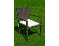 Záhradné kreslo z umelého ratanu Adorazione - hnedá / ecru