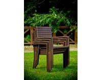 Záhradné kreslo z umelého ratanu Adorazione - hnedá / ecru