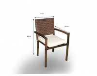 Záhradné kreslo z umelého ratanu Adorazione - hnedá / ecru