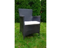 Záhradné kreslo z umelého ratanu Capitale - čierna