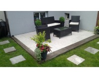 Záhradný nábytok z umelého ratanu Comodo - čierna / ecru