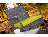 Záhradný nábytok z umelého ratanu Perfetto - sivý melanž / zelená