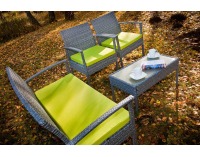 Záhradný nábytok z umelého ratanu Perfetto - sivý melanž / zelená