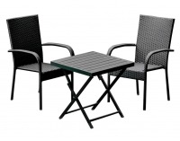 Záhradný set z umelého ratanu Piccolo - čierna