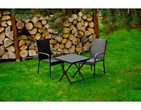 Záhradný set z umelého ratanu Piccolo - čierna