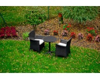 Záhradný set z umelého ratanu Poco - čierna / ecru