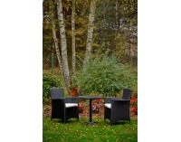 Záhradný set z umelého ratanu Poco - čierna / ecru