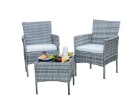 Záhradný nábytok z umelého ratanu Sano - sivý melanž / ecru