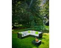 Záhradný nábytok z umelého ratanu Splendido - čierna / ecru