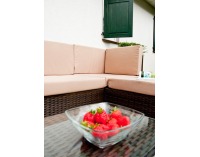 Záhradný nábytok z umelého ratanu Tinto - čierna / béžová