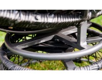 Záhradné kreslo z umelého ratanu so stolíkom Twist - sivý melanž / sivá