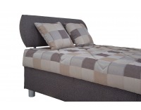 Čalúnená jednolôžková posteľ s roštom a matracom Aster 120 - hnedá / vzor