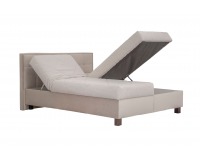 Čalúnená manželská posteľ s roštom a matracom Belfast 160 - krémová / svetlokrémová