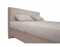 Čalúnená manželská posteľ s roštom a matracom Belfast 160 - krémová / svetlokrémová