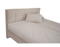 Čalúnená manželská posteľ s roštom a matracom Belfast 180 - krémová / svetlokrémová