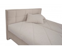 Čalúnená manželská posteľ s roštom a matracom Belfast 160 - krémová / svetlokrémová