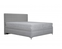 Čalúnená manželská posteľ s roštom a matracom Ella 180 - krémová / vzor