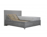 Čalúnená manželská posteľ s roštom a matracom Ella 180 - svetlosivá / vzor