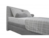 Čalúnená manželská posteľ s roštom a matracom Ella 180 - svetlosivá / vzor