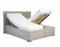 Čalúnená manželská posteľ s roštom a matracom Gela 180 - béžová / vzor