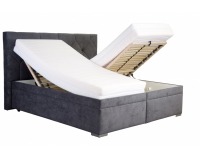Čalúnená manželská posteľ s roštom a matracom Gela 180 - tmavosivá / vzor