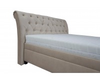 Čalúnená manželská posteľ s roštom a matracom Linda 180 - béžová