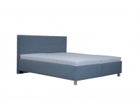 Čalúnená manželská posteľ s roštom a matracom Mirka 160 - modrá / vzor