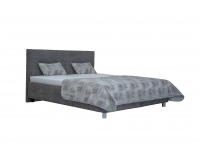 Čalúnená manželská posteľ s roštom a matracom Mirka 180 - tmavosivá / vzor