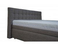 Čalúnená manželská posteľ s roštom a matracom Monaco 160 - tmavosivá / vzor