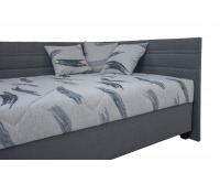Čalúnená jednolôžková posteľ (váľanda) s matracom Polly 90 P - sivá / vzor