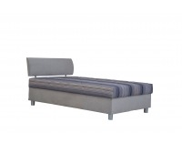 Čalúnená jednolôžková posteľ s roštom a matracom Skate 120 - sivá / vzor
