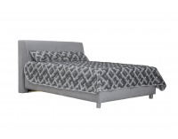 Čalúnená manželská posteľ s roštom a matracom Taranto 160 - sivá / vzor