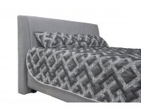 Čalúnená manželská posteľ s roštom a matracom Taranto 160 - sivá / vzor