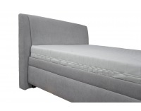 Čalúnená manželská posteľ s roštom a matracom Taranto 160 - sivá / vzor