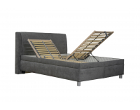 Čalúnená manželská posteľ s roštom a matracom Taranto 160 - tmavosivá / vzor