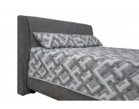 Čalúnená manželská posteľ s roštom a matracom Taranto 160 - tmavosivá / vzor