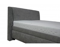 Čalúnená manželská posteľ s roštom a matracom Taranto 160 - tmavosivá / vzor