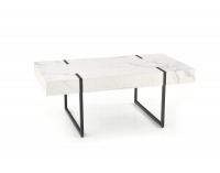 Konferenčný stolík Blanca - biely mramor / čierna